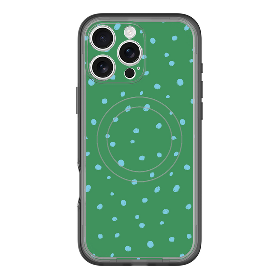 スリムプロテクションプレミアムケース with MagSafe［ Drawing Dot - Green ］