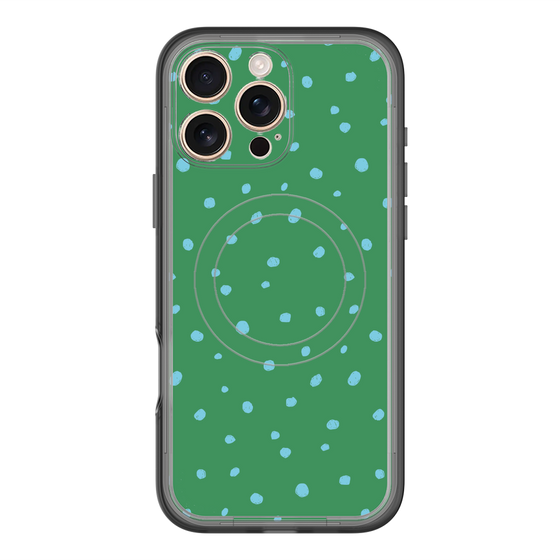 スリムプロテクションプレミアムケース with MagSafe［ Drawing Dot - Green ］