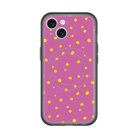スリムプロテクションプレミアムケース with MagSafe［ Drawing Dot - Pink ］