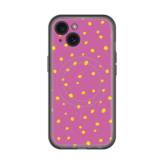 スリムプロテクションプレミアムケース with MagSafe［ Drawing Dot - Pink ］
