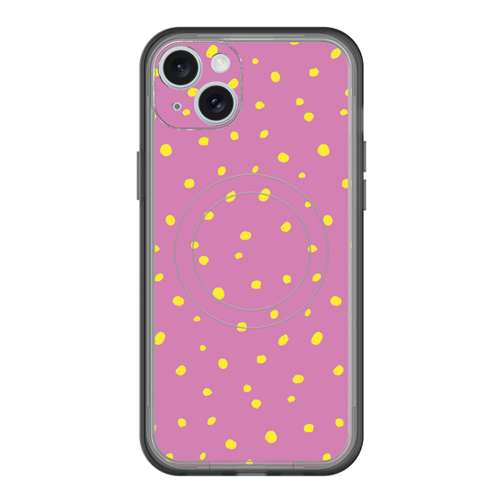 スリムプロテクションプレミアムケース with MagSafe［ Drawing Dot - Pink ］