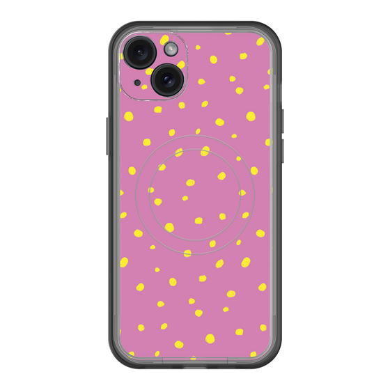 スリムプロテクションプレミアムケース with MagSafe［ Drawing Dot - Pink ］