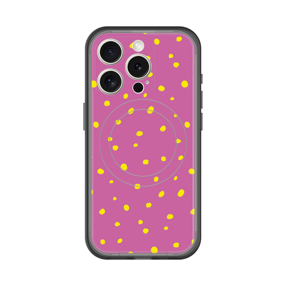 スリムプロテクションプレミアムケース with MagSafe［ Drawing Dot - Pink ］