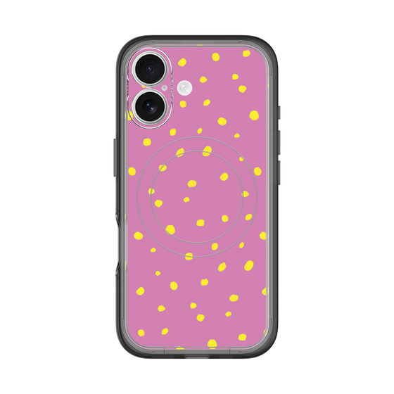 スリムプロテクションプレミアムケース with MagSafe［ Drawing Dot - Pink ］