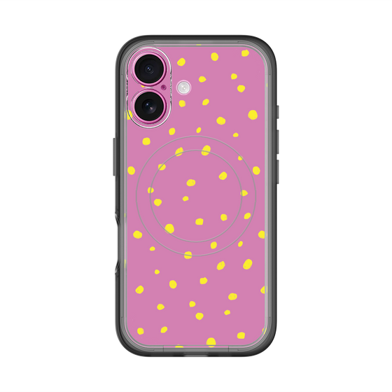 スリムプロテクションプレミアムケース with MagSafe［ Drawing Dot - Pink ］