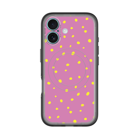 スリムプロテクションプレミアムケース with MagSafe［ Drawing Dot - Pink ］