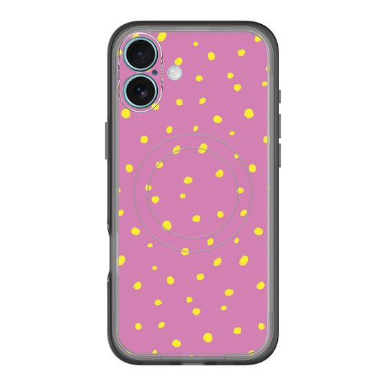 スリムプロテクションプレミアムケース with MagSafe［ Drawing Dot - Pink ］