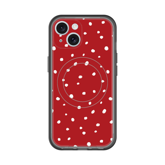 スリムプロテクションプレミアムケース with MagSafe［ Drawing Dot - Red ］