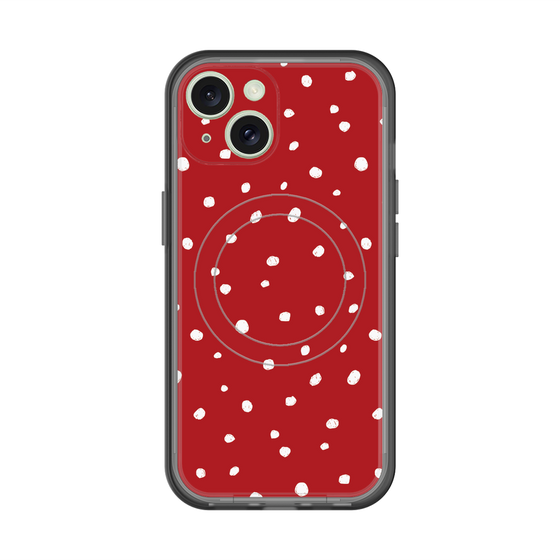 スリムプロテクションプレミアムケース with MagSafe［ Drawing Dot - Red ］