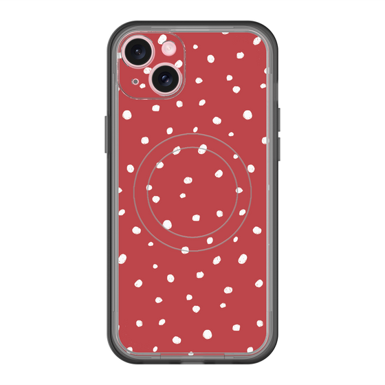 スリムプロテクションプレミアムケース with MagSafe［ Drawing Dot - Red ］