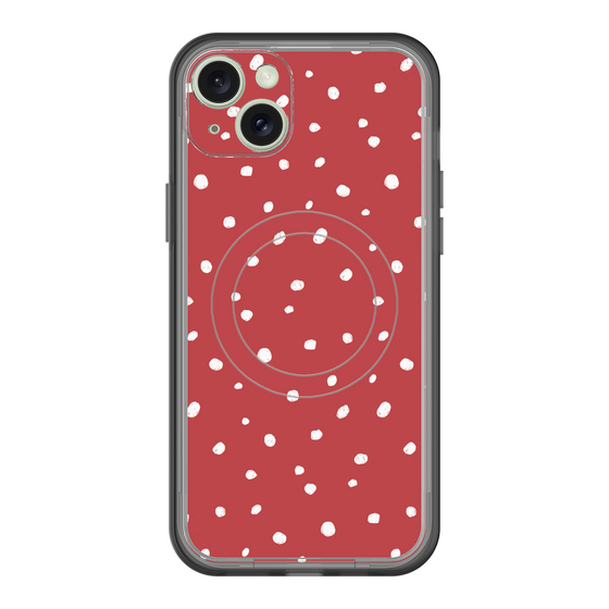 スリムプロテクションプレミアムケース with MagSafe［ Drawing Dot - Red ］