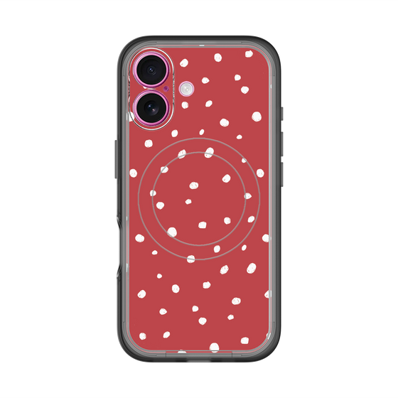 スリムプロテクションプレミアムケース with MagSafe［ Drawing Dot - Red ］