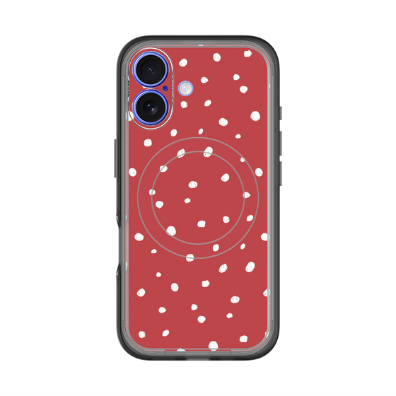 スリムプロテクションプレミアムケース with MagSafe［ Drawing Dot - Red ］