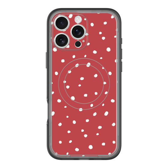 スリムプロテクションプレミアムケース with MagSafe［ Drawing Dot - Red ］