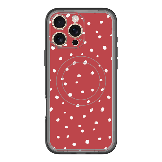 スリムプロテクションプレミアムケース with MagSafe［ Drawing Dot - Red ］