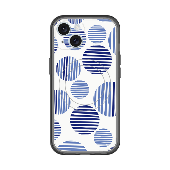 スリムプロテクションプレミアムケース with MagSafe［ Nordic Dot - Blue ］