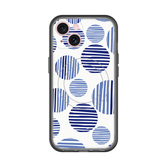 スリムプロテクションプレミアムケース with MagSafe［ Nordic Dot - Blue ］