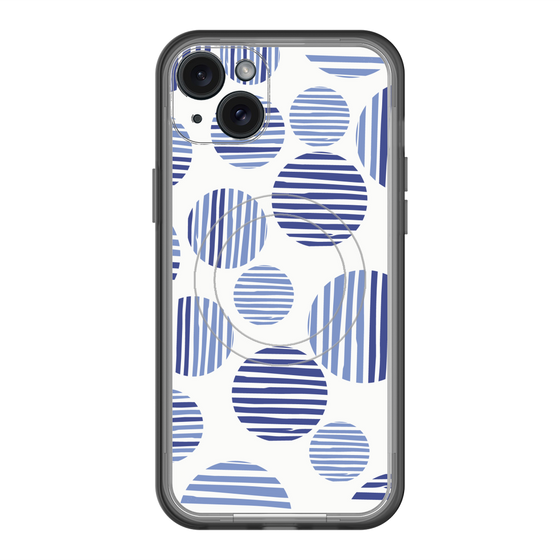 スリムプロテクションプレミアムケース with MagSafe［ Nordic Dot - Blue ］