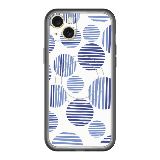 スリムプロテクションプレミアムケース with MagSafe［ Nordic Dot - Blue ］