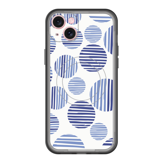 スリムプロテクションプレミアムケース with MagSafe［ Nordic Dot - Blue ］