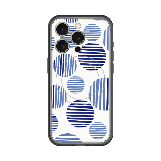 スリムプロテクションプレミアムケース with MagSafe［ Nordic Dot - Blue ］