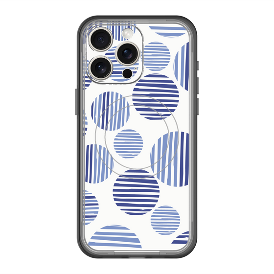 スリムプロテクションプレミアムケース with MagSafe［ Nordic Dot - Blue ］