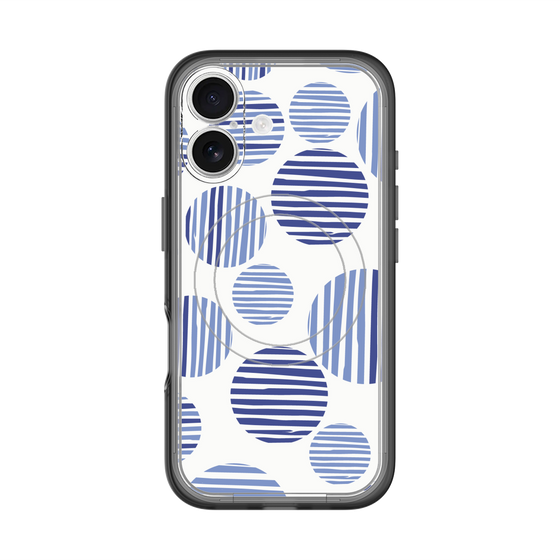 スリムプロテクションプレミアムケース with MagSafe［ Nordic Dot - Blue ］