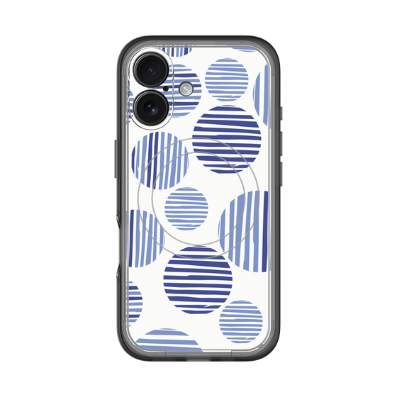 スリムプロテクションプレミアムケース with MagSafe［ Nordic Dot - Blue ］