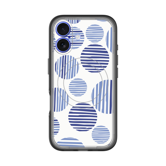 スリムプロテクションプレミアムケース with MagSafe［ Nordic Dot - Blue ］
