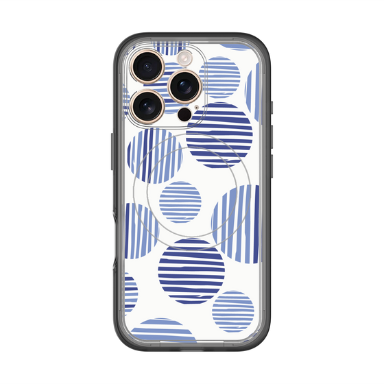 スリムプロテクションプレミアムケース with MagSafe［ Nordic Dot - Blue ］