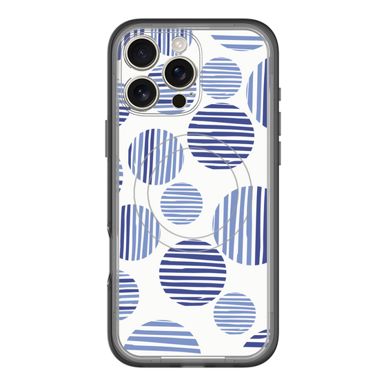 スリムプロテクションプレミアムケース with MagSafe［ Nordic Dot - Blue ］