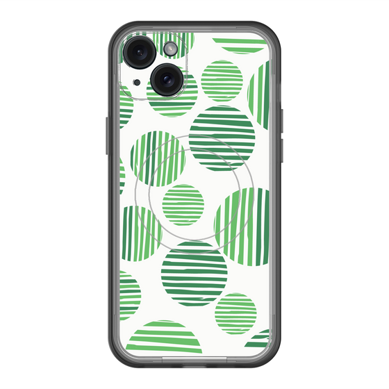 スリムプロテクションプレミアムケース with MagSafe［ Nordic Dot - Green ］