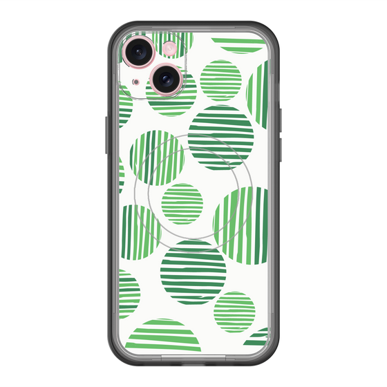 スリムプロテクションプレミアムケース with MagSafe［ Nordic Dot - Green ］