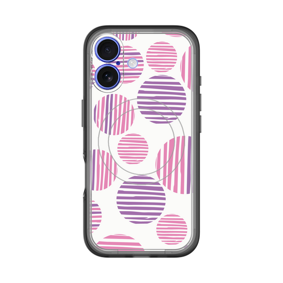 スリムプロテクションプレミアムケース with MagSafe［ Nordic Dot - Pink ］