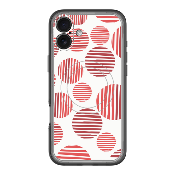 スリムプロテクションプレミアムケース with MagSafe［ Nordic Dot - Red ］