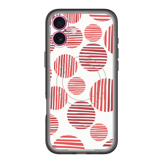 スリムプロテクションプレミアムケース with MagSafe［ Nordic Dot - Red ］