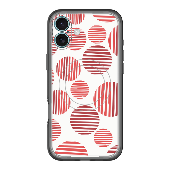 スリムプロテクションプレミアムケース with MagSafe［ Nordic Dot - Red ］