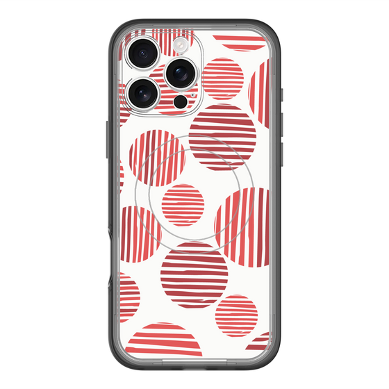 スリムプロテクションプレミアムケース with MagSafe［ Nordic Dot - Red ］