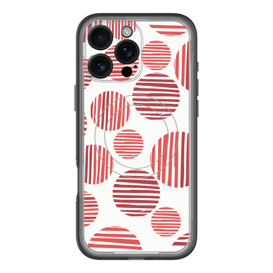 スリムプロテクションプレミアムケース with MagSafe［ Nordic Dot - Red ］