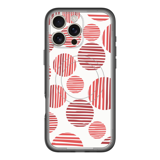 スリムプロテクションプレミアムケース with MagSafe［ Nordic Dot - Red ］