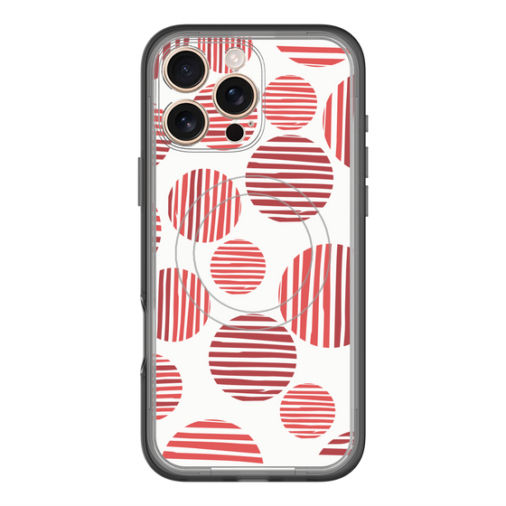 スリムプロテクションプレミアムケース with MagSafe［ Nordic Dot - Red ］