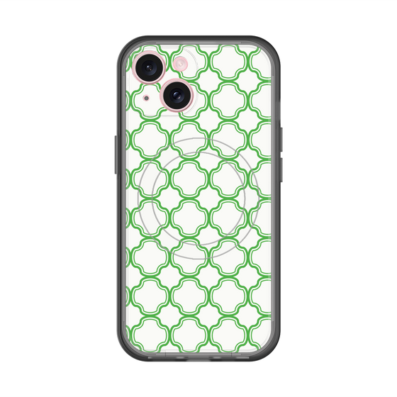 スリムプロテクションプレミアムケース with MagSafe［ Moroccan3 - Green ］