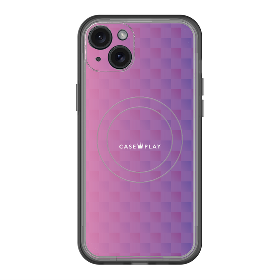 スリムプロテクションプレミアムケース with MagSafe［ CASEPLAY Check - Purple ］