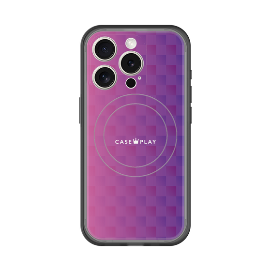 スリムプロテクションプレミアムケース with MagSafe［ CASEPLAY Check - Purple ］