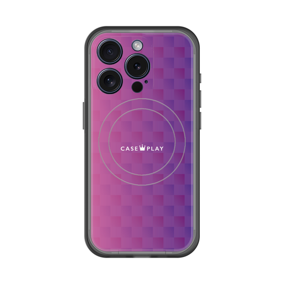 スリムプロテクションプレミアムケース with MagSafe［ CASEPLAY Check - Purple ］
