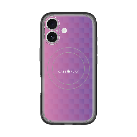 スリムプロテクションプレミアムケース with MagSafe［ CASEPLAY Check - Purple ］