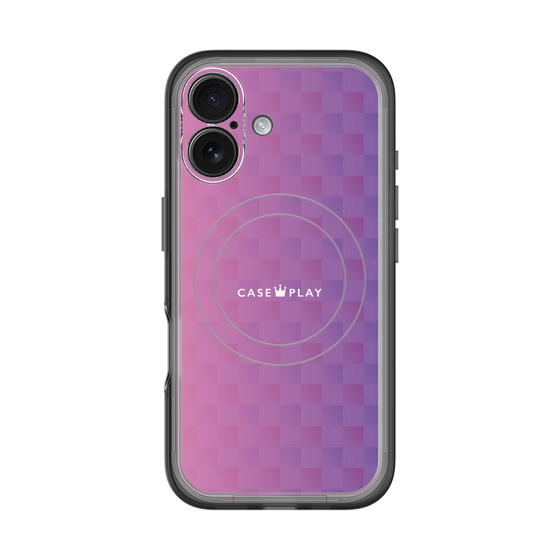 スリムプロテクションプレミアムケース with MagSafe［ CASEPLAY Check - Purple ］
