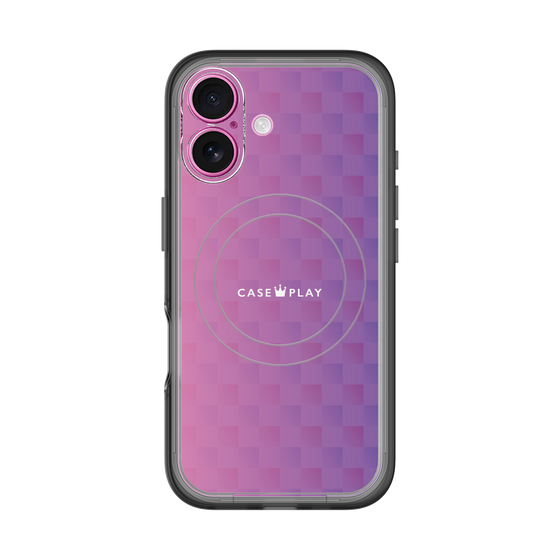 スリムプロテクションプレミアムケース with MagSafe［ CASEPLAY Check - Purple ］
