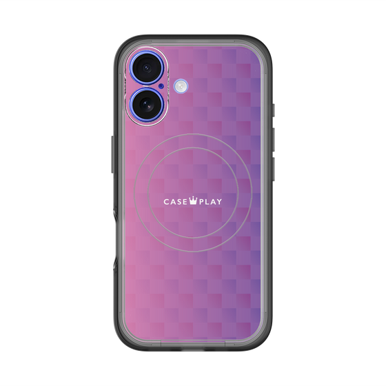 スリムプロテクションプレミアムケース with MagSafe［ CASEPLAY Check - Purple ］