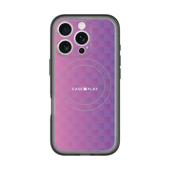 スリムプロテクションプレミアムケース with MagSafe［ CASEPLAY Check - Purple ］